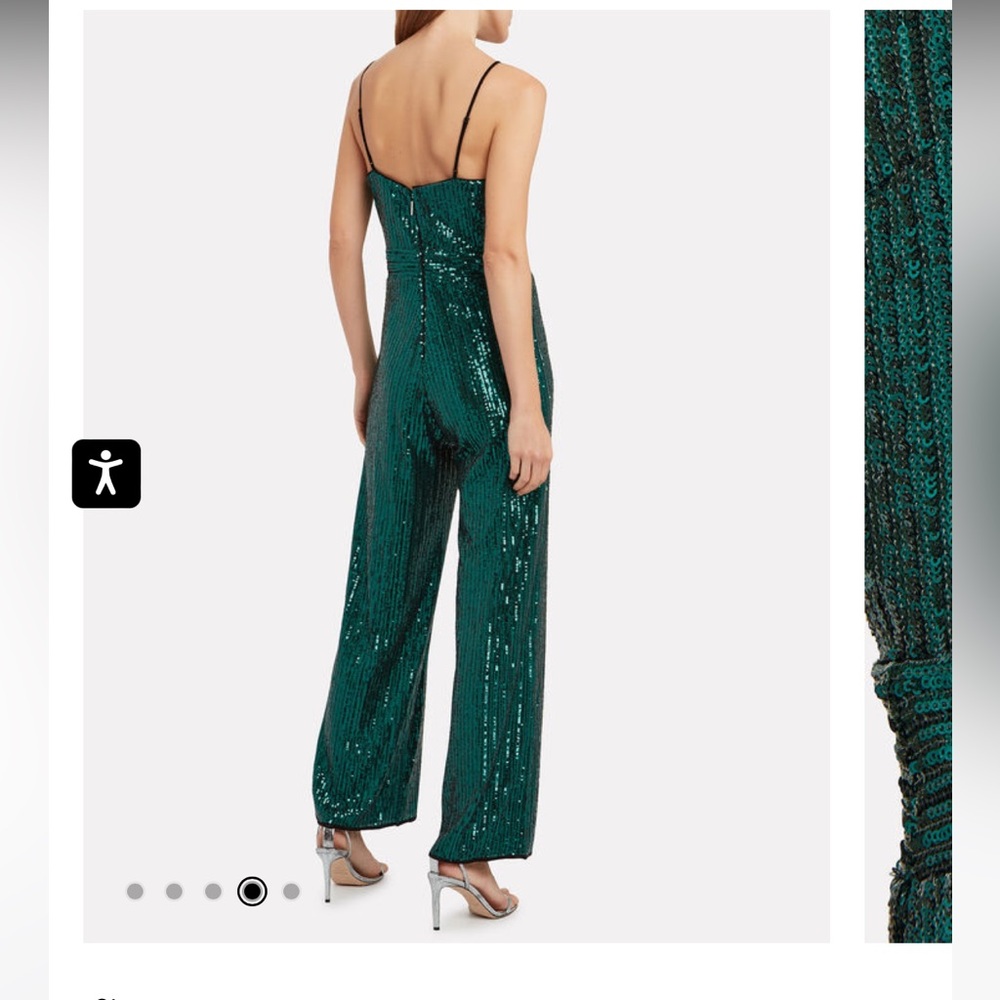Saylor Louisiana Jumpsuit in Emerald - green sequins